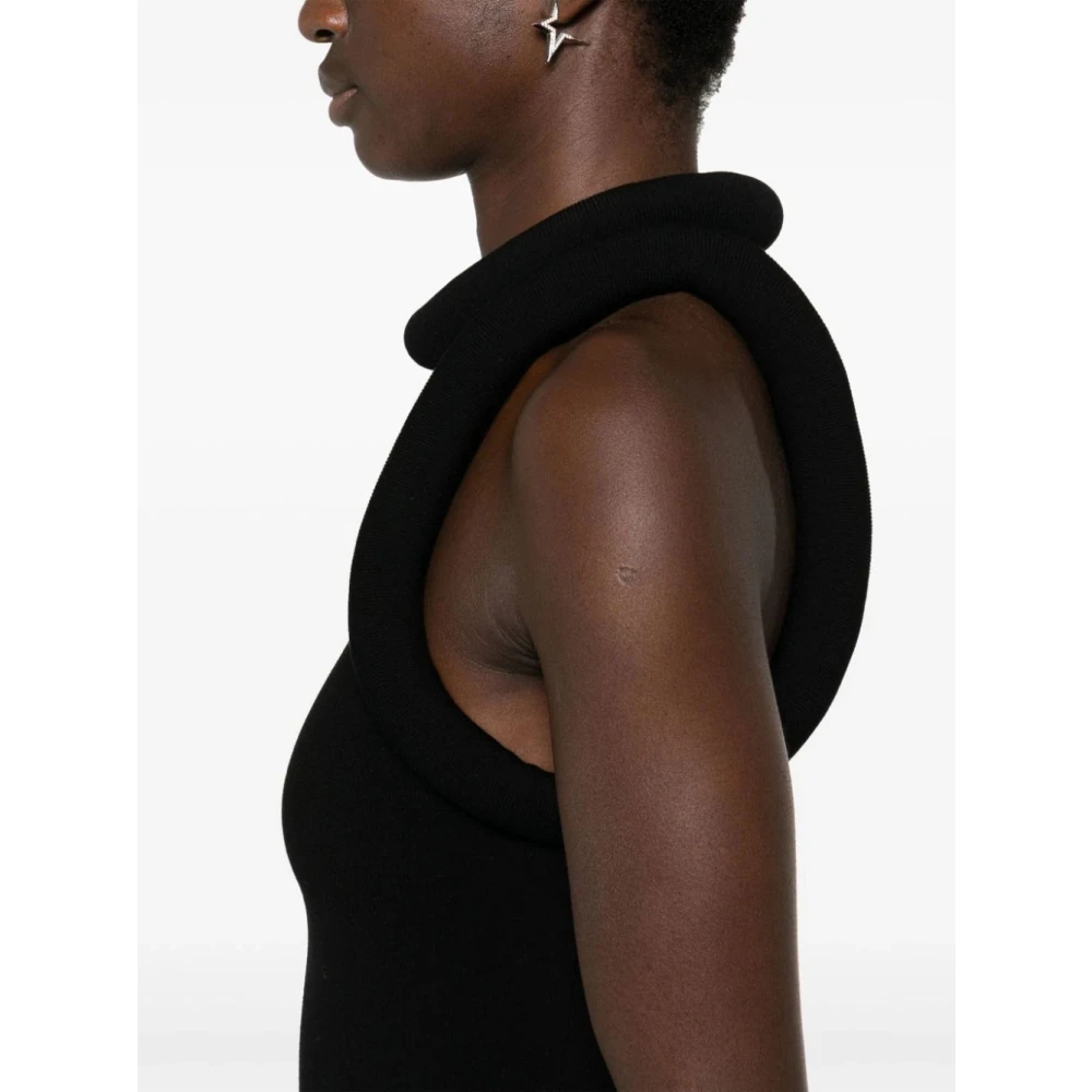 Jean Paul Gaultier Zwarte Korte Jurk met Schuimdetail Black Dames
