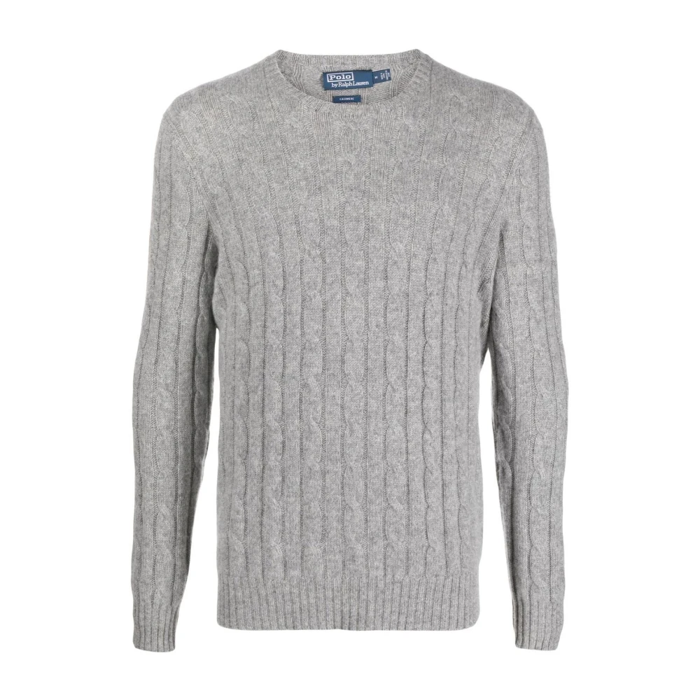 Polo Ralph Lauren Men's Grey Cashmere Cable Knit Sweater