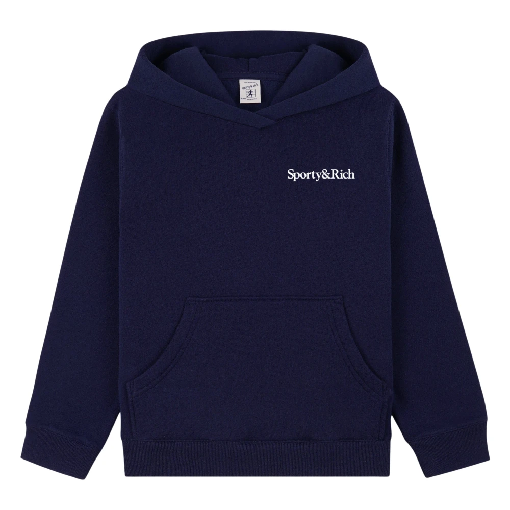 Sporty & Rich Blue Kids Sweatshirts, Unisex, 6 Y, Play Tennis Hoodie