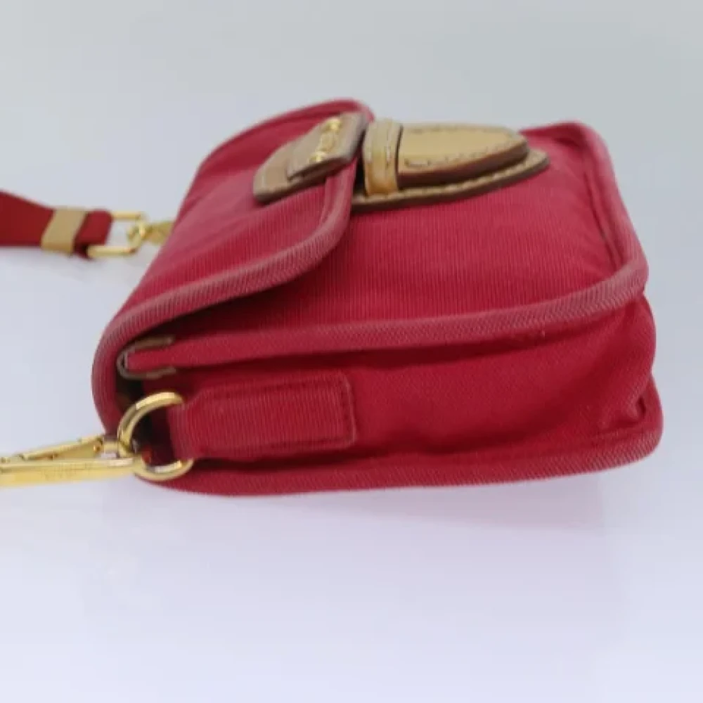Prada Vintage Pre-owned Canvas prada-bags Red Dames