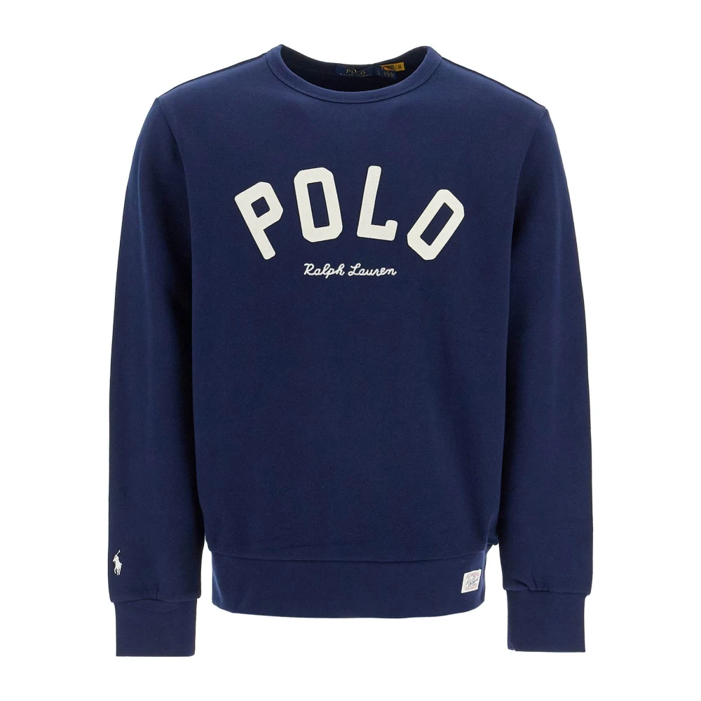 Polo Ralph Lauren Geborduurde Crewneck Sweatshirt met Logopatch Blue Heren