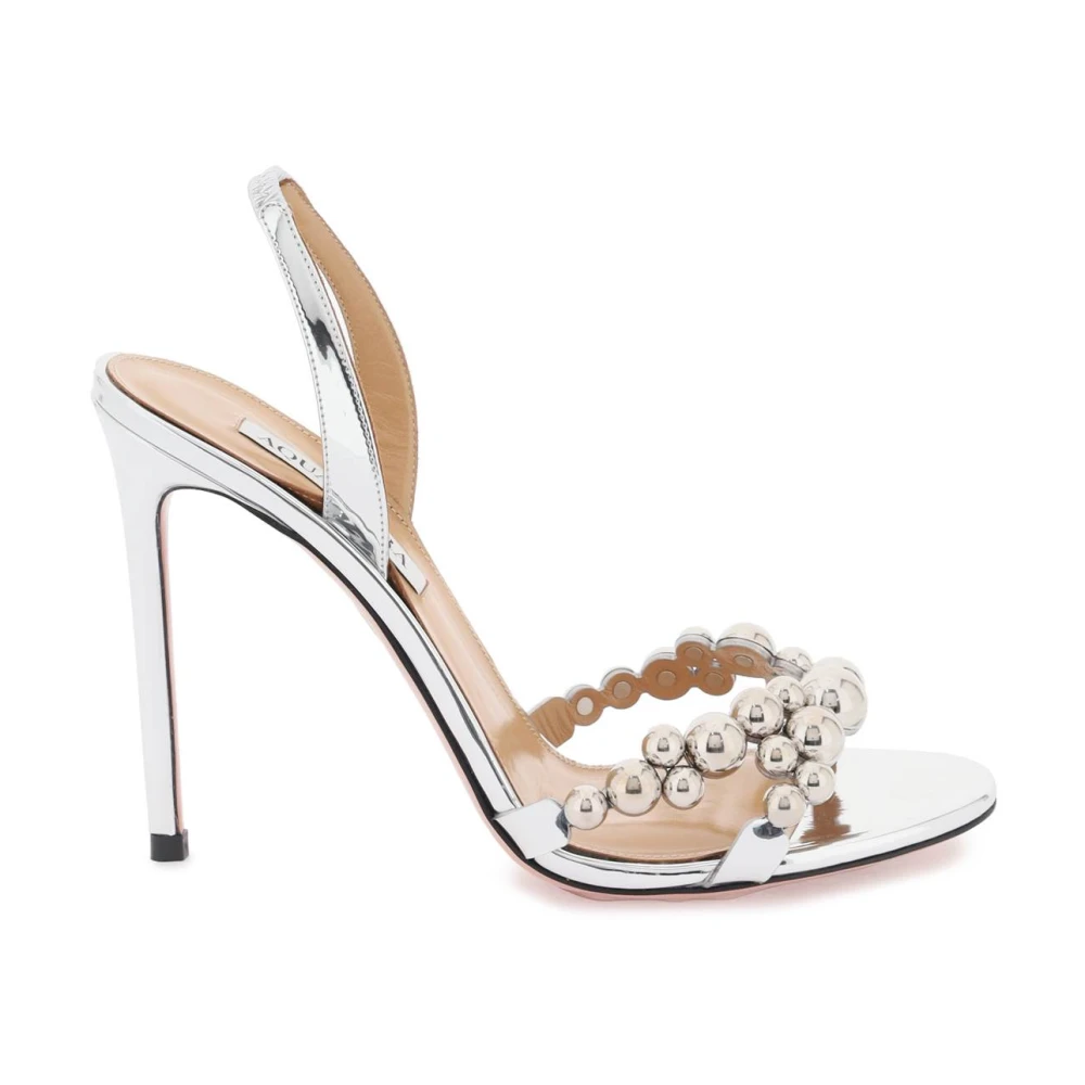 Aquazzura Bubbles Sandalen met Spiegeleffect Leer Gray Dames