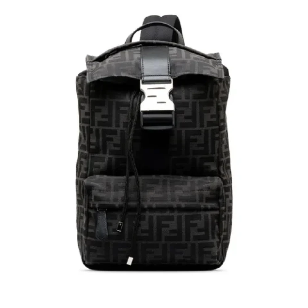 Fendi Vintage Pre-owned Canvas backpacks Black Dames