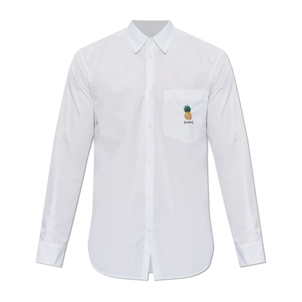 Dsquared2 Men's White Formal Shirts, L, Shirt With Patch