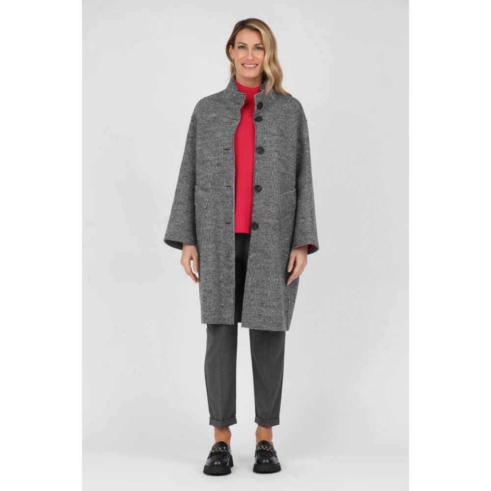Rosso35 Flanellen Elastische Taillebroek Gray Dames
