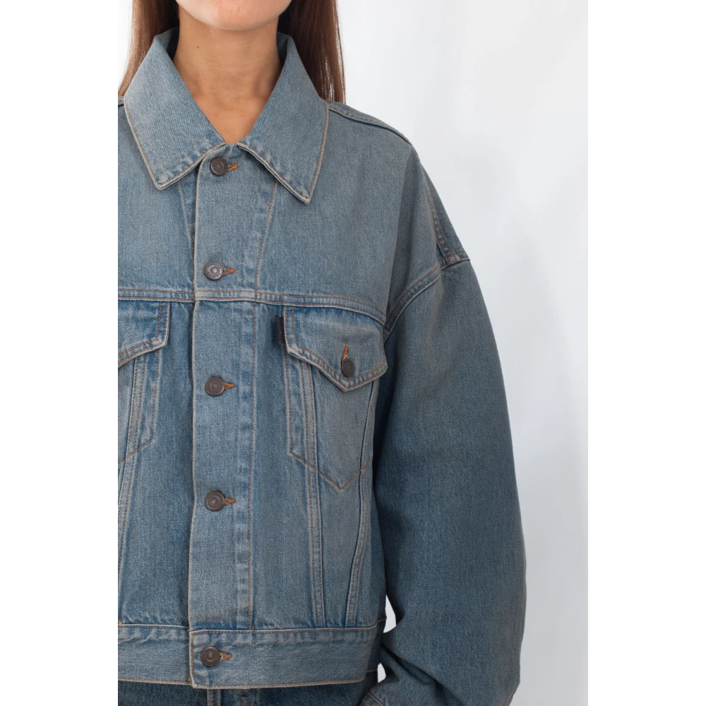 Haikure Oil Wash Denim Jacket Blue Dames