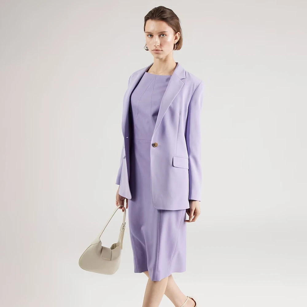 Hugo Boss Lila Midi Etuikjole met Split Purple Dames