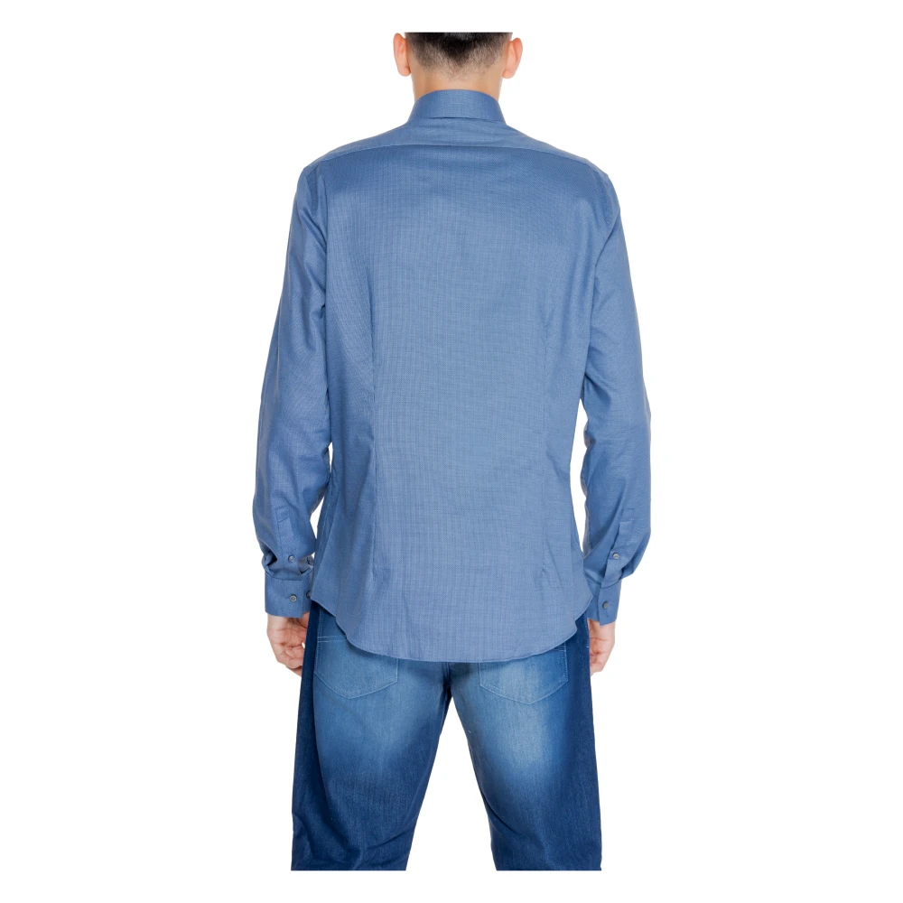 Calvin Klein Herenoverhemd Micro Structure Collectie Blue Heren