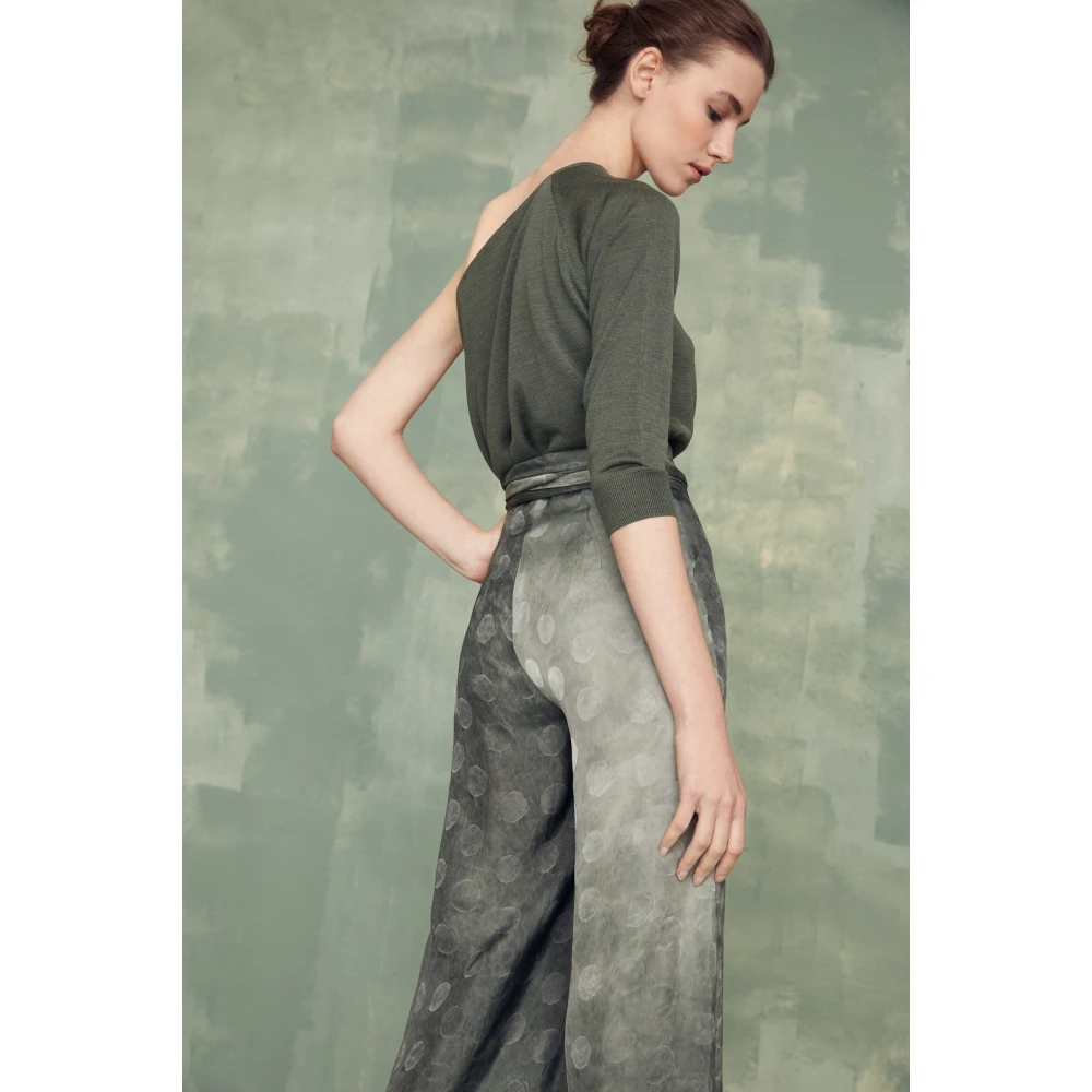 Cortana Zijden Jade Asymmetrische Top Green Dames
