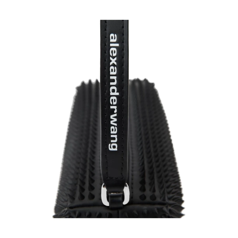 alexander wang Gespikkelde Leren Handtas met Logoprint Black Dames