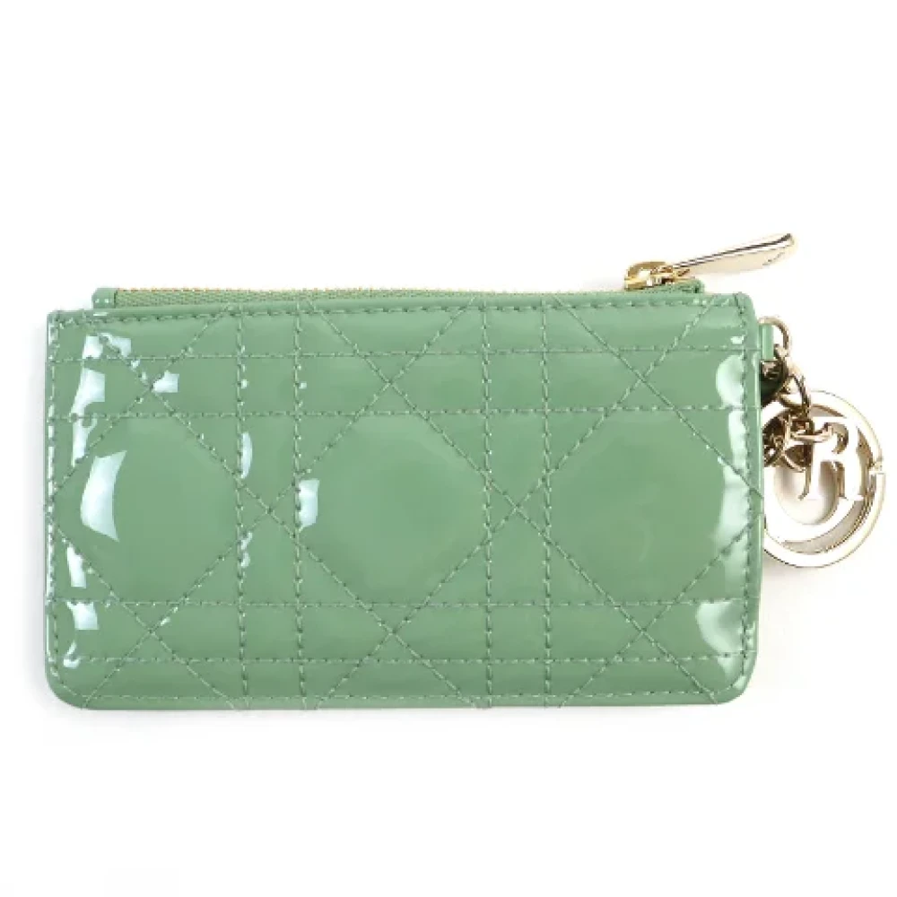 Dior Vintage Pre-owned Leather wallets Green Dames