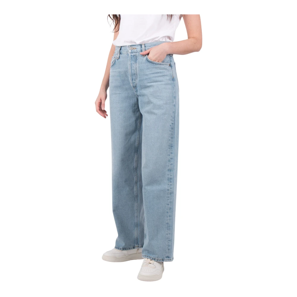 Agolde Stijlvolle Wide Trousers Blue Dames