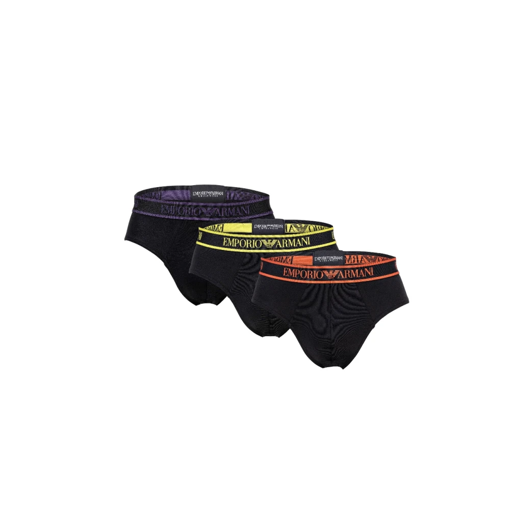 Emporio Armani 3-Pack Logo Band Katoen Elastaan Slip Black Heren