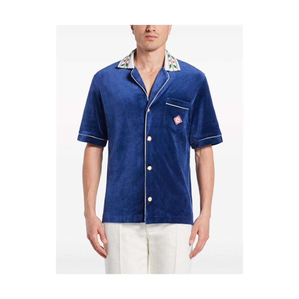 Casablanca Navy Blue Logo Shirt Blue Heren