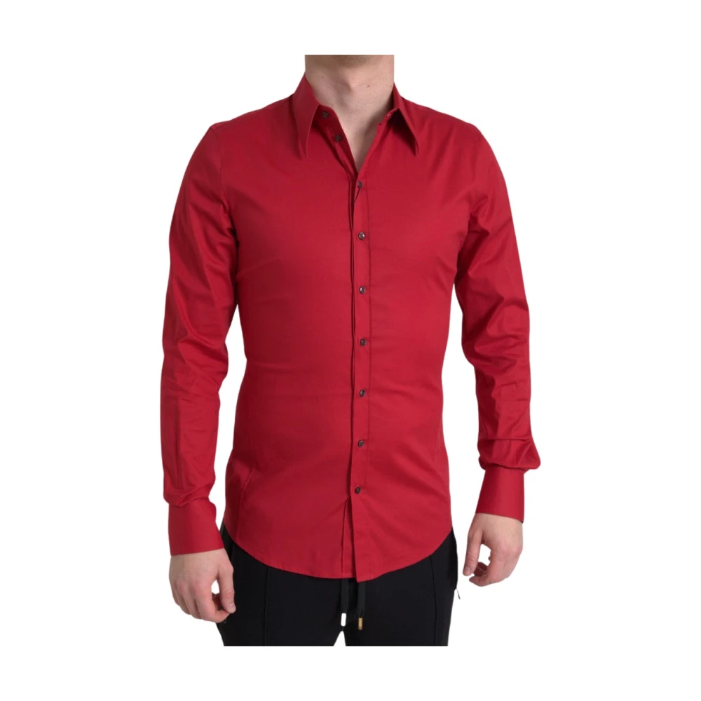 Dolce & Gabbana Klassieke Kraag Lange Mouwen Shirt Red Heren
