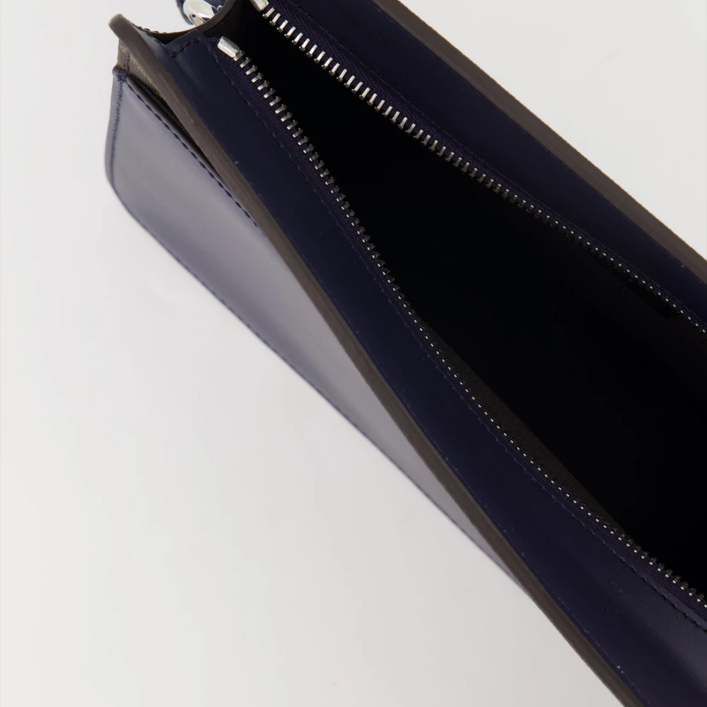 Fendi Vierkante FF Clutch met Afneembare Band Blue Heren