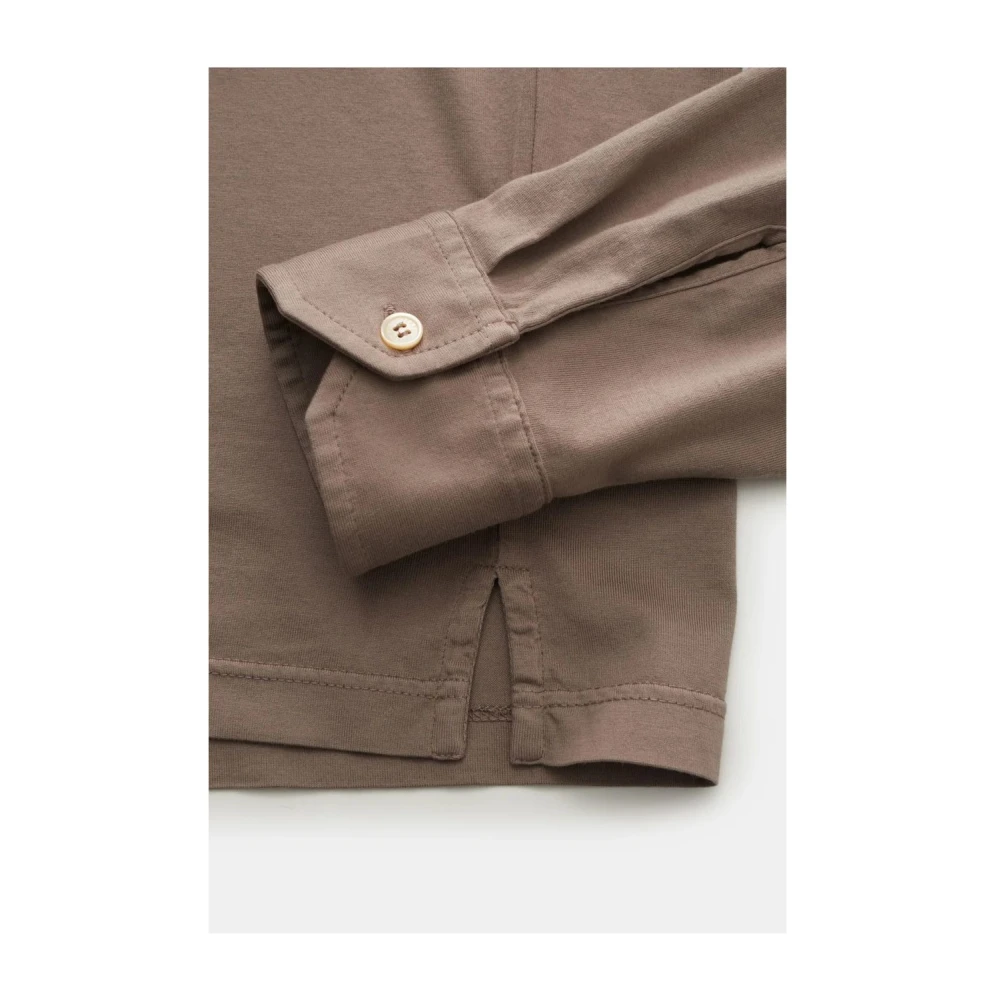 Fedeli Bruine polo met lange mouwen Brown Heren
