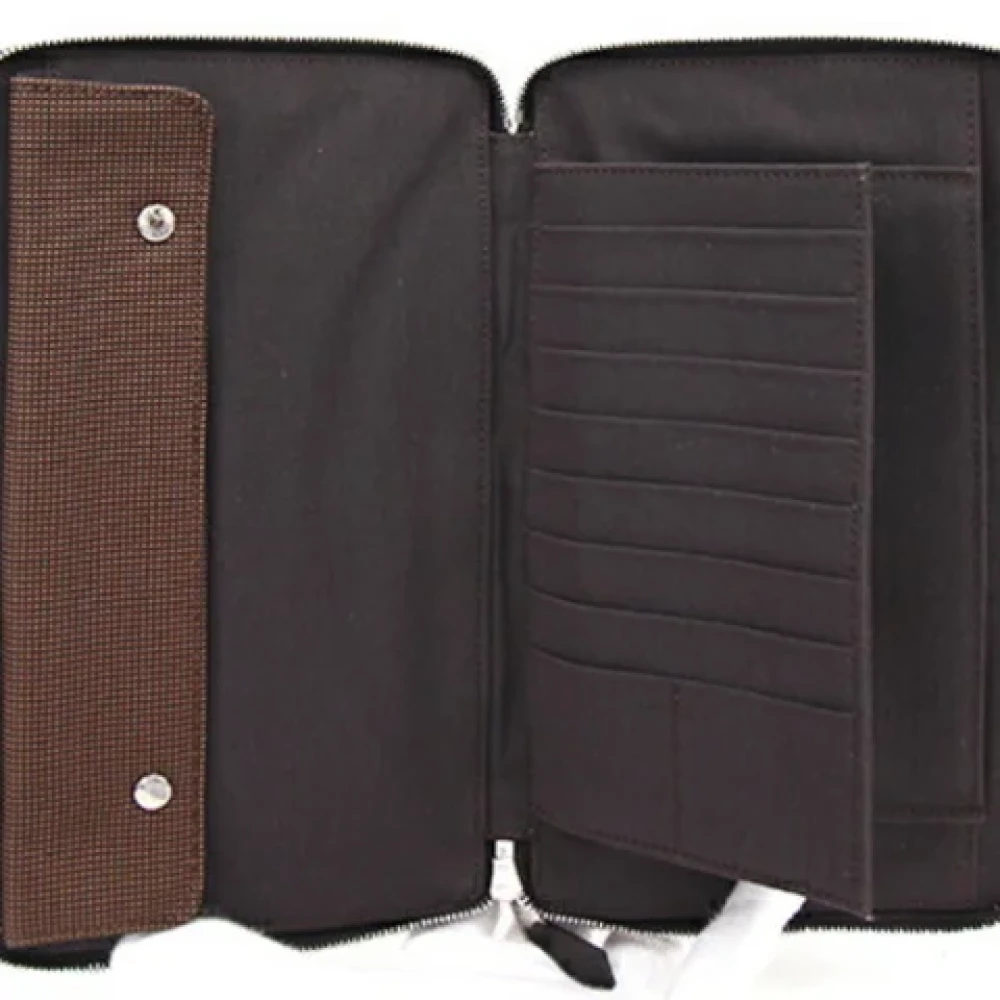 Hermès Vintage Pre-owned Canvas wallets Brown Heren