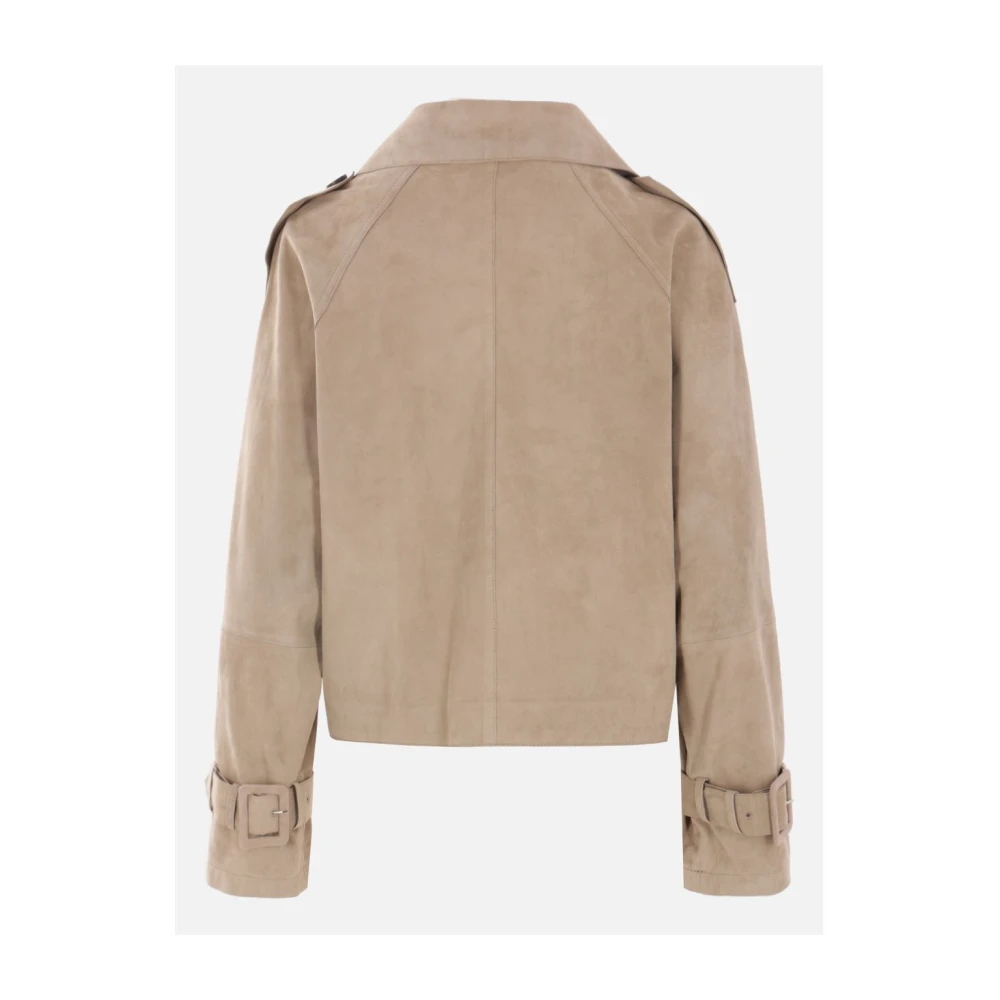 Arma Dubbelborstig suède jas in mollen grijs Gray Dames