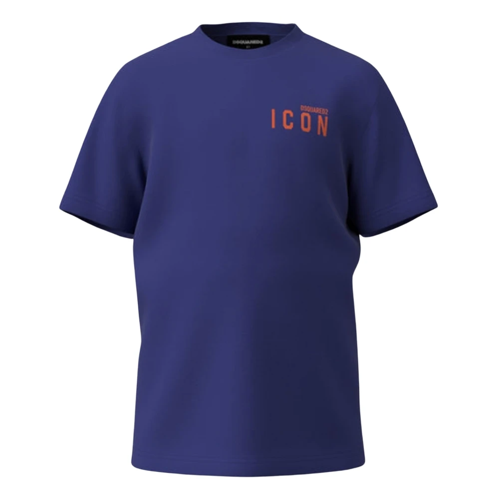Dsquared T-shirt met tekst hardblauw Jongens Stretchkatoen Ronde hals Tekst 164