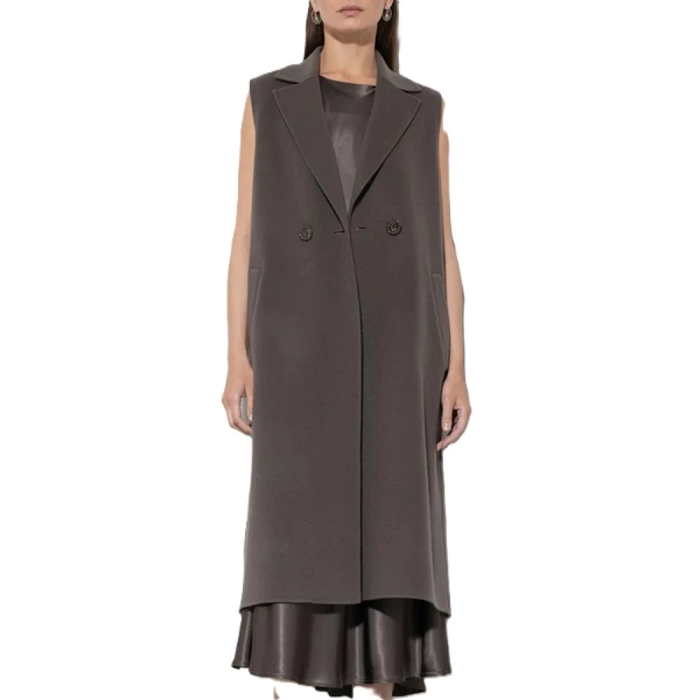 LUISA CERANO Doubleface Wol-Kasjmier Vest Brown Dames
