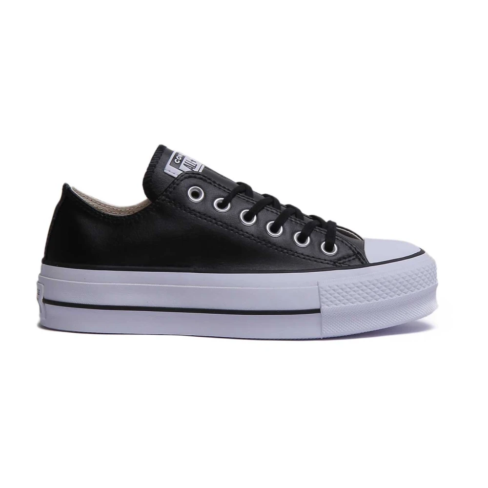 Converse Black Sneakers, Female, 8 Uk, Classic Leather Platform Sneaker Women