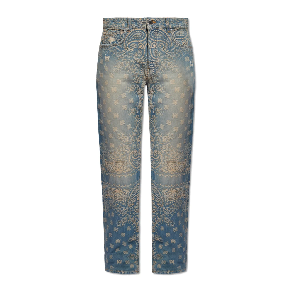 Amiri Gepatteerde Jeans Blue Heren