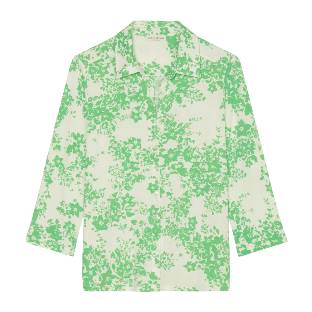 Marc O'Polo Regelmatige jersey print blouse Green Dames