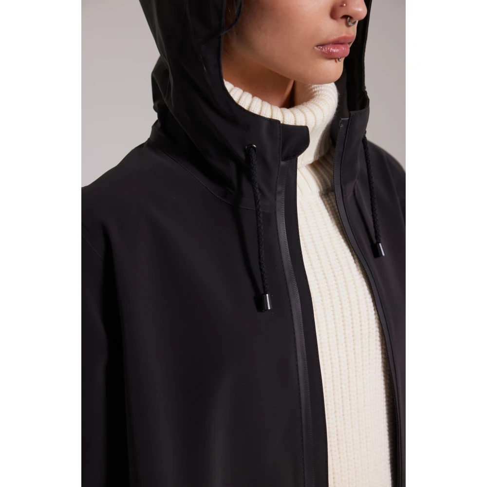 Stutterheim Lichtgewicht Matte Rits Regenjas Black Dames
