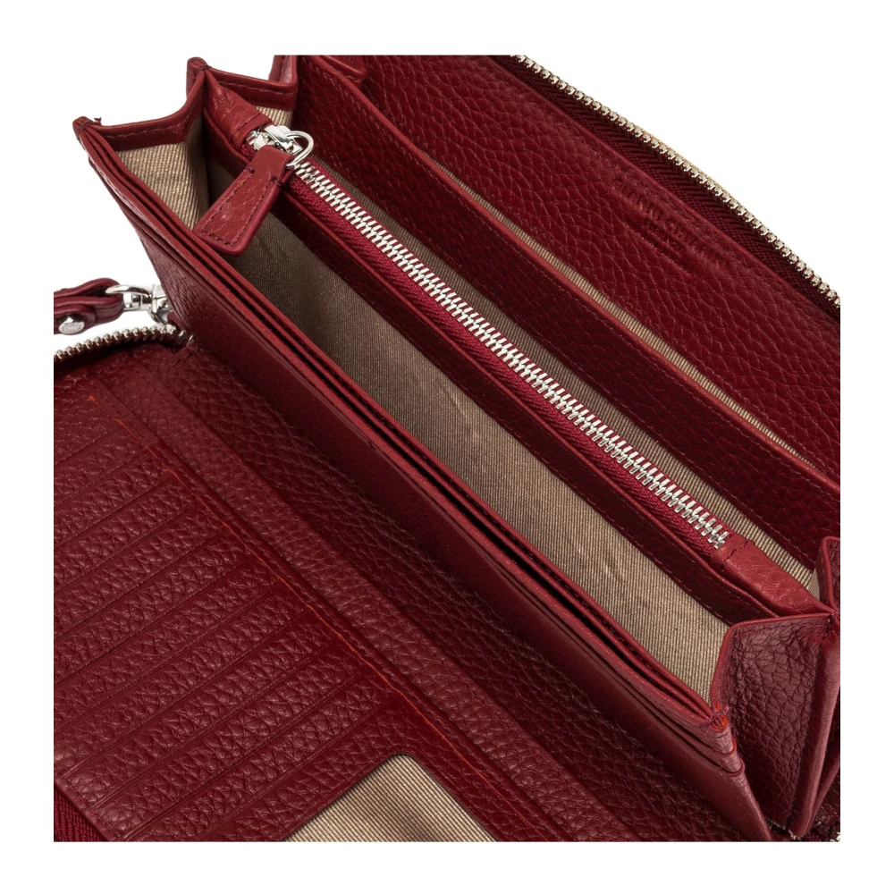 Gianni Chiarini Bourgondische Leren Portemonnee met Meerdere Compartimenten Red Dames