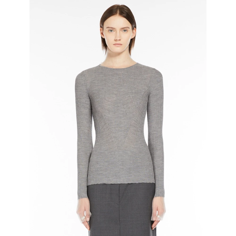 SPORTMAX Grijze Ribtrui Lupetto Fit Gray Dames