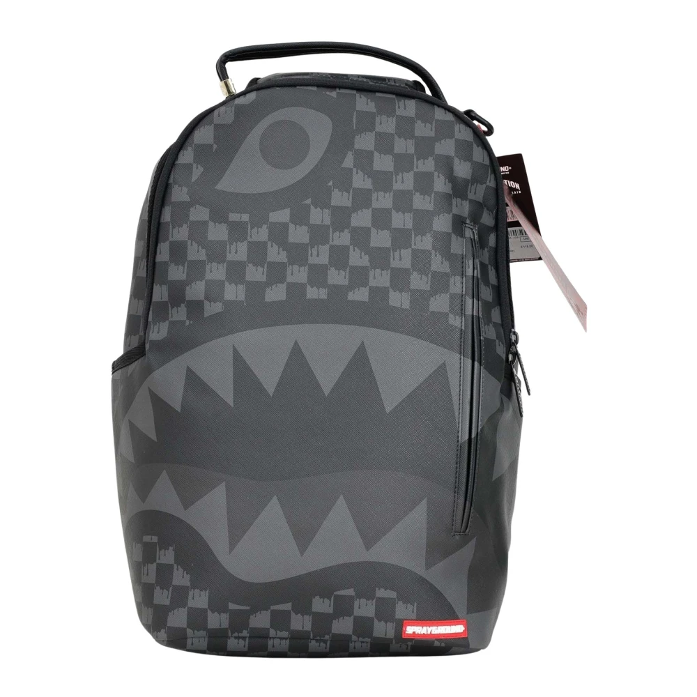 Sprayground Zwarte geruite rugzak met zijvakken Black Heren