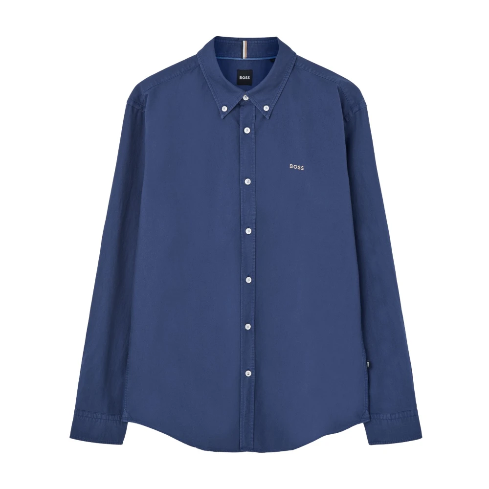 Boss Blauwe Button-Down Overhemd Blue Heren