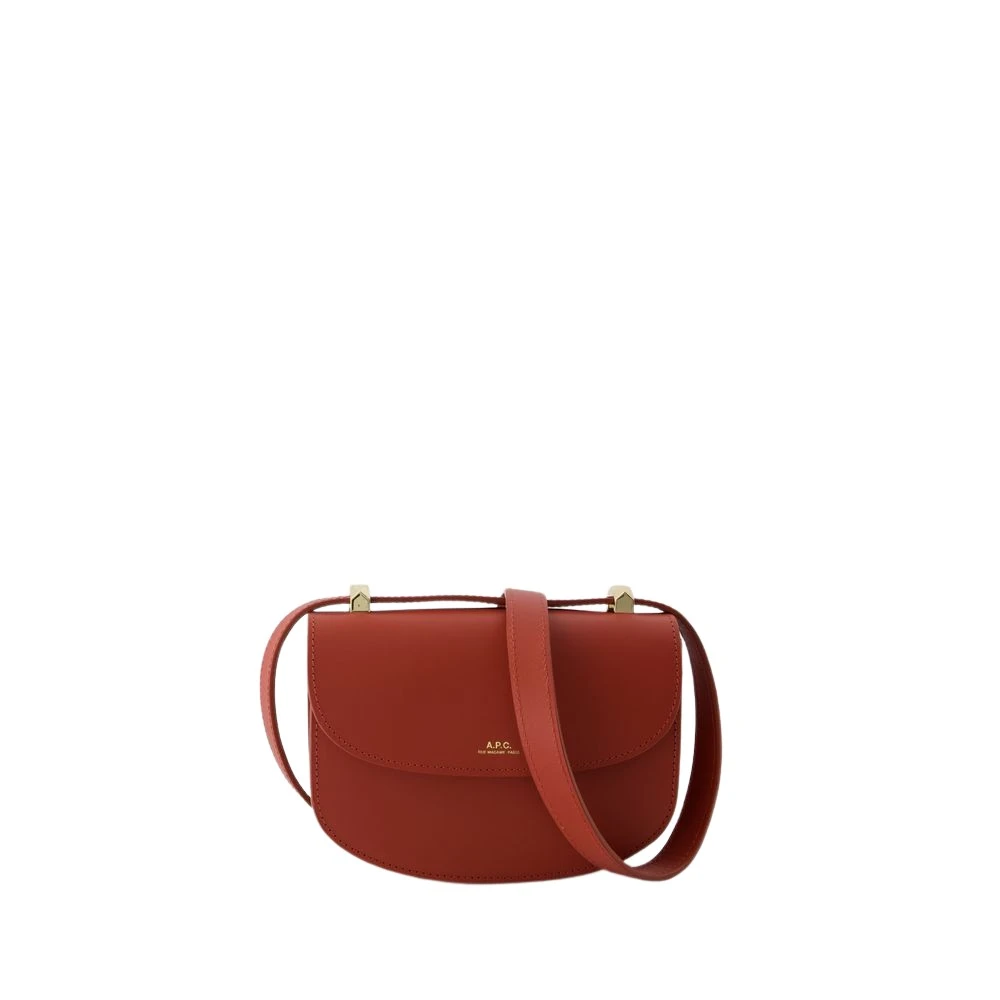 A.P.C. Shoppers Geneve Mini Crossbody Leather Smoked Red in rood