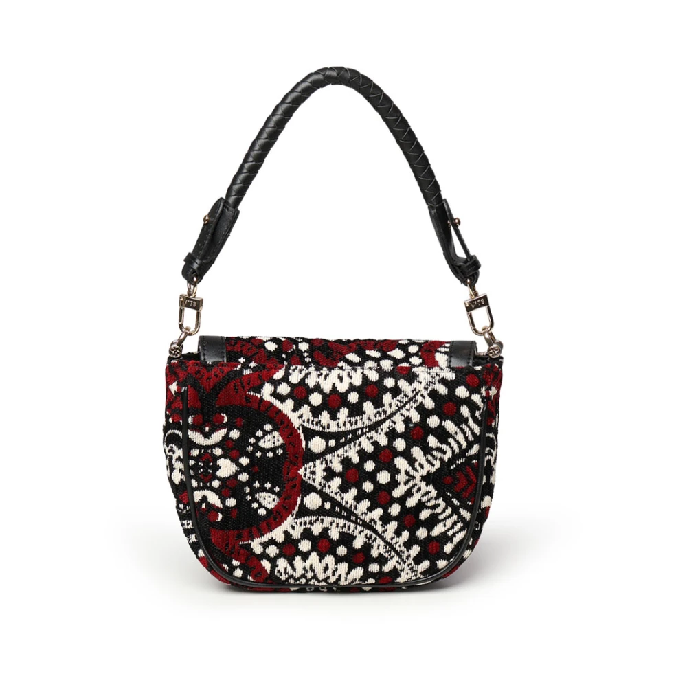 V73 Rode Crossbody Tas met Gevlochten Handvatten Multicolor Dames