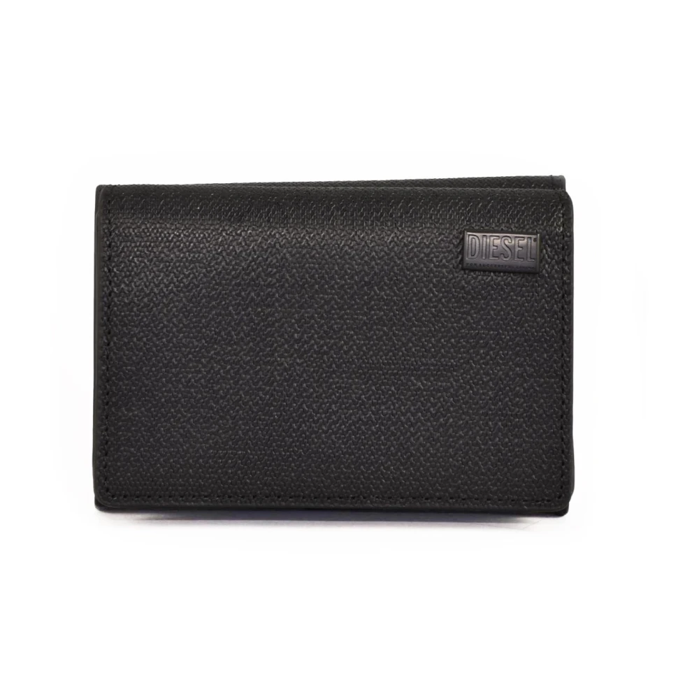 Diesel Leren portemonnee met stijl Black Heren