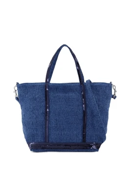 Blå Linne Crossbody Väska