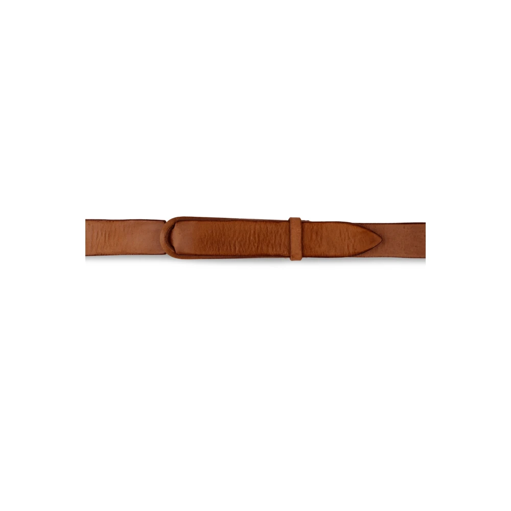 Orciani Bruin Leren Riem Geen Gesp Brown Unisex