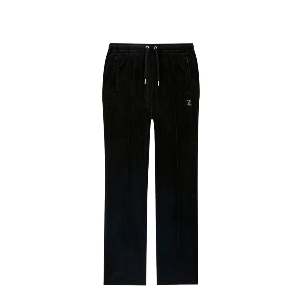 Juicy Couture Svarta Velour Sweatpants med Strass Black, Dam