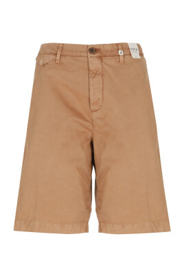 brun-bomull-linne-bermuda-shorts