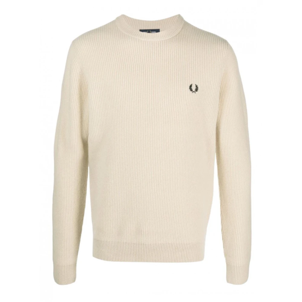 Fred Perry Crew Neck English Rib Sweater Beige Heren