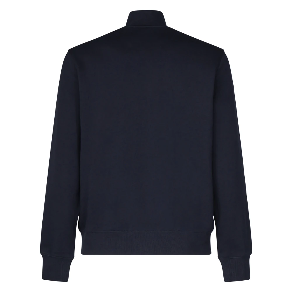 Sun68 Blauwe Button-Up Logo Sweater Blue Heren
