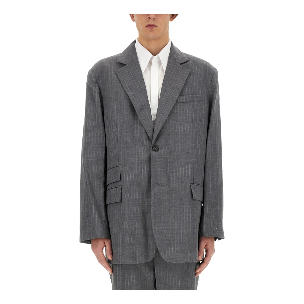 Helmut Lang Gray Blazers, Male, 3XS, Oversized Blazer