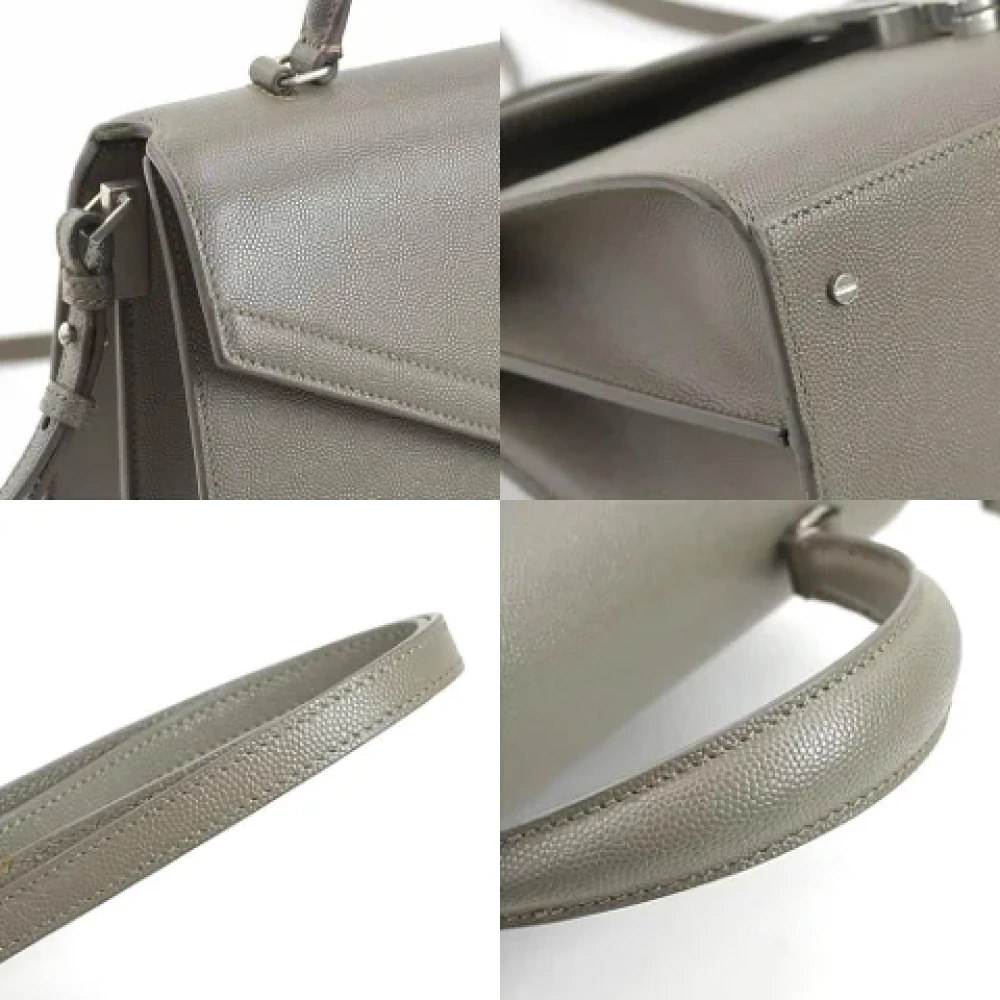 Saint Laurent Vintage Pre-owned Leather handbags Gray Dames