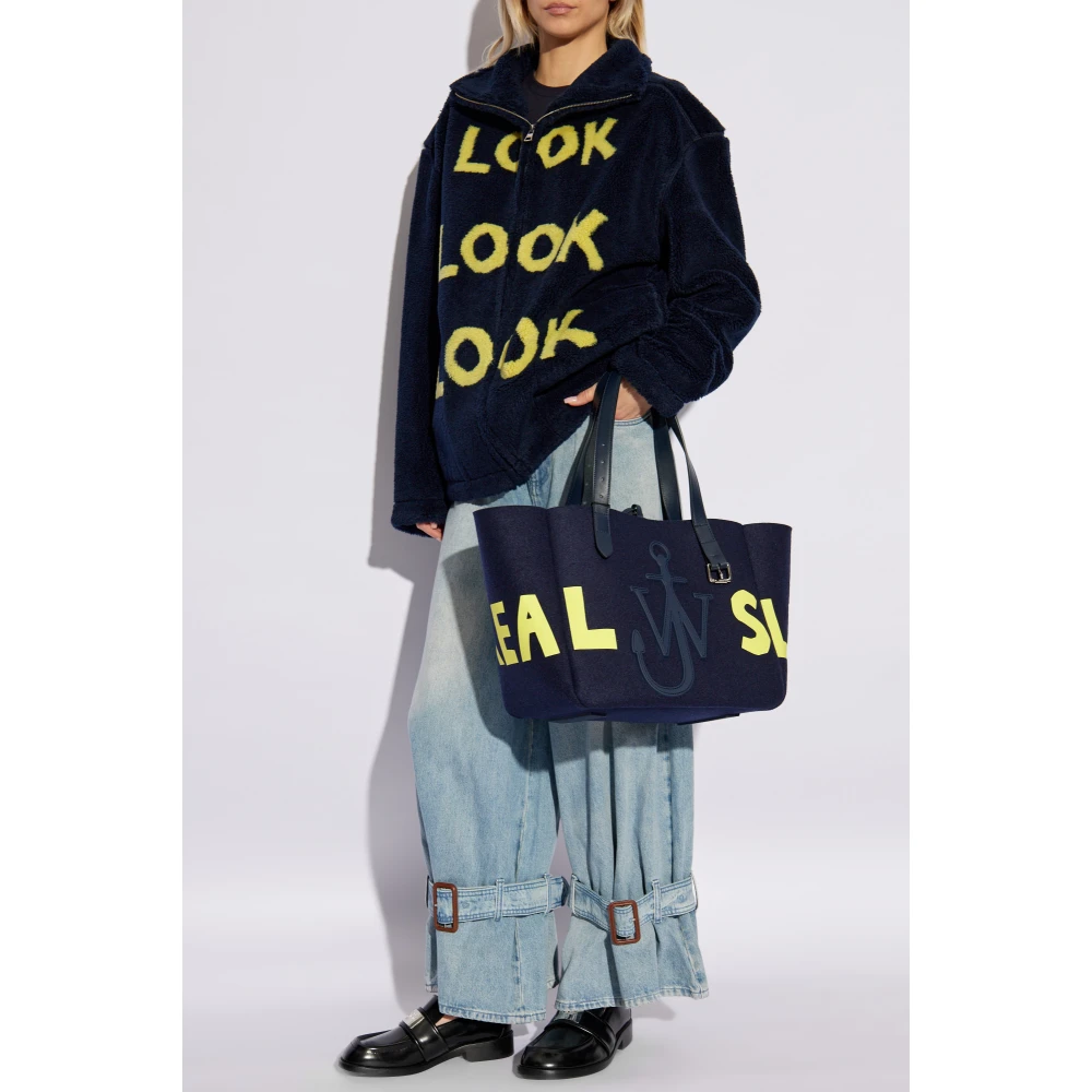 JW Anderson Fleece sweatshirt met print Blue Dames