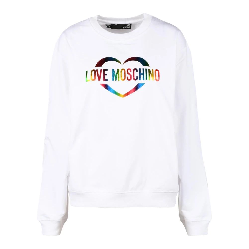 Love Moschino Katoen Spandex Sweater White Dames