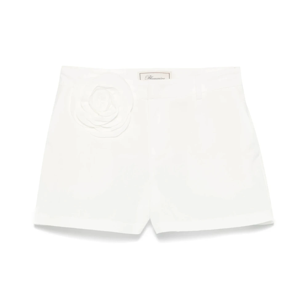 Blumarine Witte Shorts met Knopen en Zakken White Dames