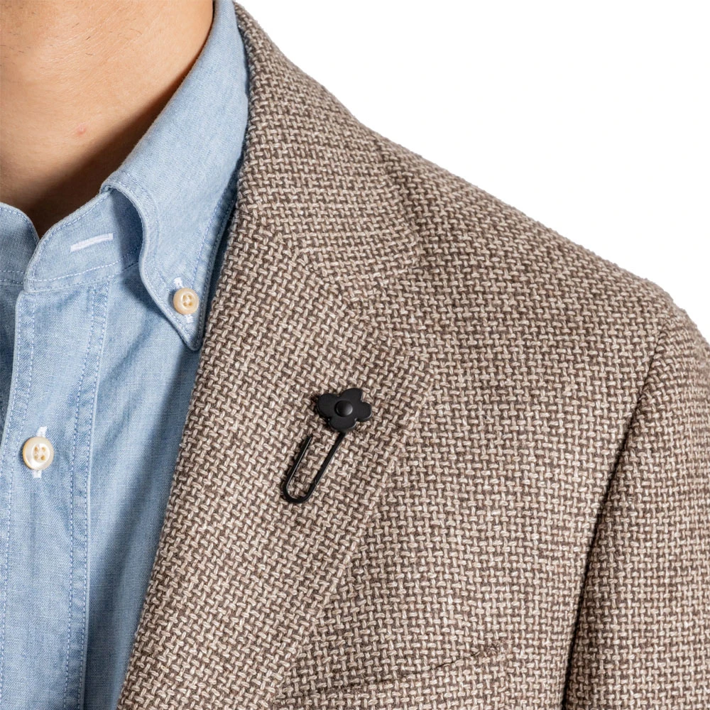 Lardini Kleurrijke Blazer met Zijde en Kasjmier Brown Heren