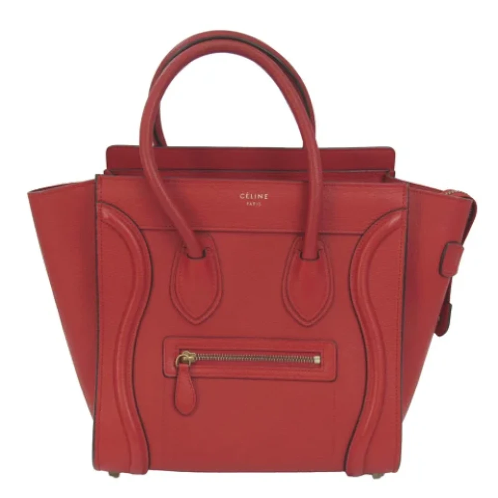 Celine Vintage Pre-owned Leather handbags Red Dames