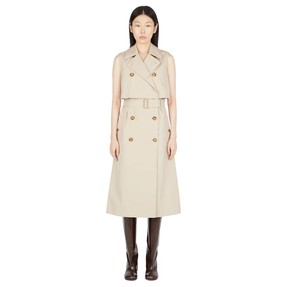 Burberry Mona Klänning - Skräddarsydd Stil Beige, Dam